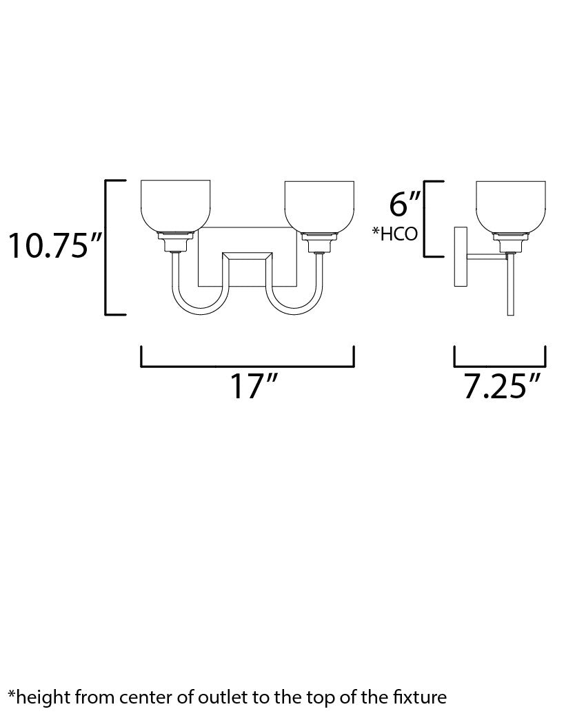 Maxim Swale 2-Light Bath Vanity in Polished Chrome 26062WTPC