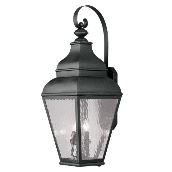 Livex Lighting Exeter Collection 4 Light Black Outdoor Wall Lantern in Black 2607-04