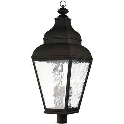 Livex Lighting Exeter Collection 4 Light Black Outdoor Post Lantern in Black 2608-04