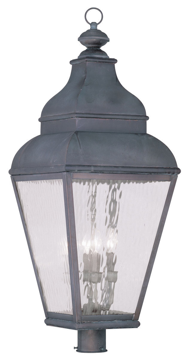 Livex Lighting Exeter Collection 4 Light Bronze Outdoor Post Lantern in Charcoal 2608-61