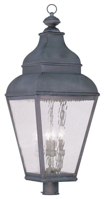 Livex Lighting Exeter Collection 4 Light Bronze Outdoor Post Lantern in Charcoal 2608-61