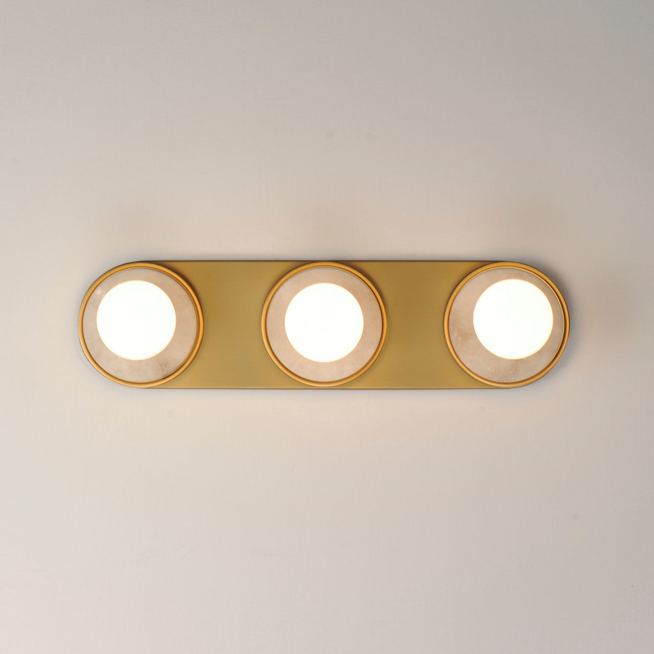 Maxim Hollywood Stone 3-Light Sconce in Whit Alabaster / Natural Aged Brass 26093WANAB