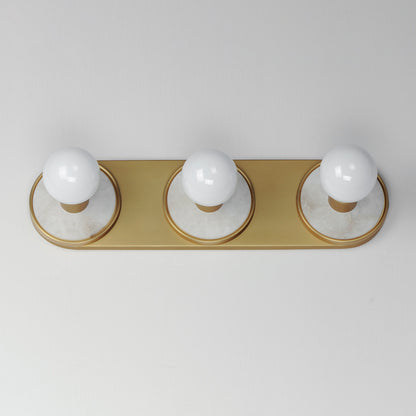 Maxim Hollywood Stone 3-Light Sconce in Whit Alabaster / Natural Aged Brass 26093WANAB