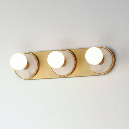 Maxim Hollywood Stone 3-Light Sconce in Whit Alabaster / Natural Aged Brass 26093WANAB