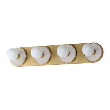 Maxim Hollywood Stone 4-Light Sconce w/ LED Bulb in Whit Alabaster / Natural Aged Brass 26094WANAB/BUL