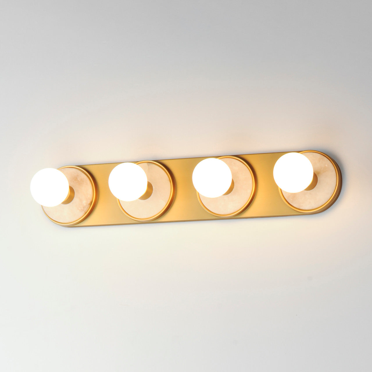 Maxim Hollywood Stone 4-Light Sconce in Whit Alabaster / Natural Aged Brass 26094WANAB