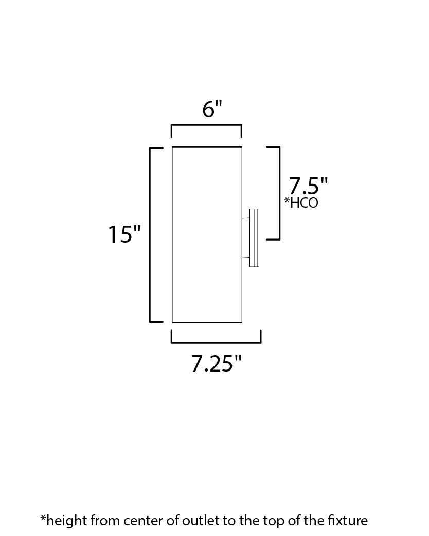 Maxim Outpost 2-Light 15"H Outdoor Wall Sconce in Brushed Aluminum 26103AL