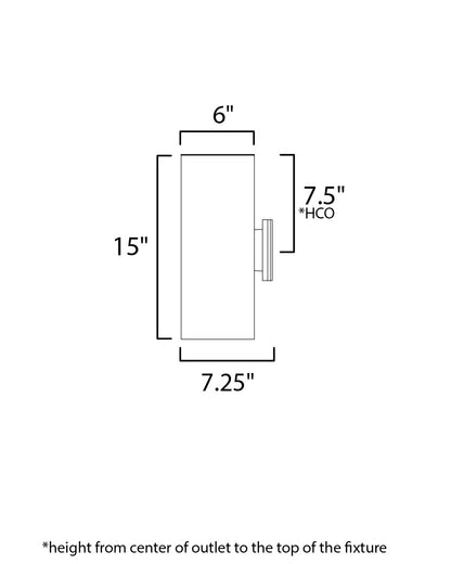 Maxim Outpost 2-Light 15"H Outdoor Wall Sconce in Brushed Aluminum 26103AL