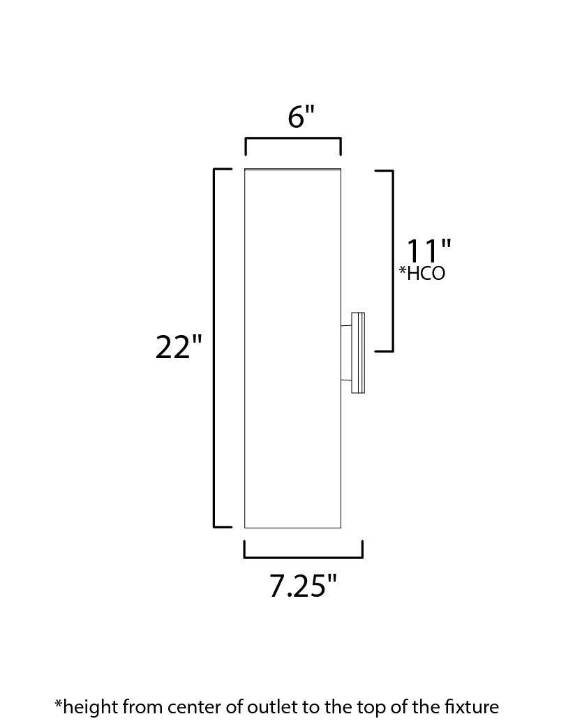 Maxim Outpost 2-Light 22"H Outdoor Wall Sconce in Black 26105BK