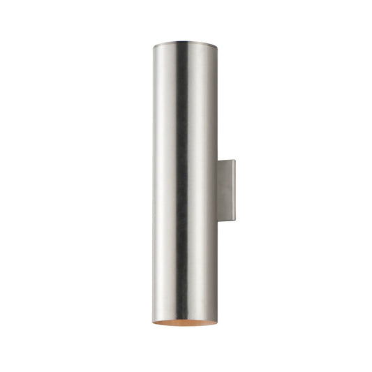 Maxim Outpost 2-Light 6"W x 22"H Outdoor Wall Sconce in Brushed Aluminum 26109AL