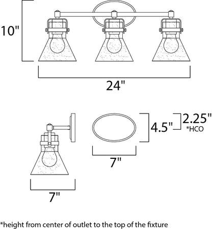 Maxim Seafarer 3-Light Bath Vanity in Oil Rubbed Bronze 26113CDOI