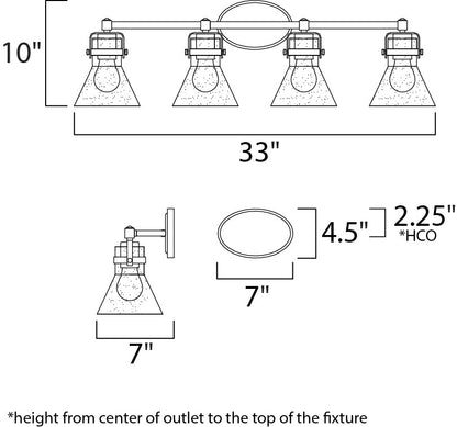 Maxim Seafarer 4-Light Bath Vanity With Bulbs in Oil Rubbed Bronze 26114CDOI/BUI