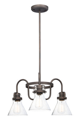 Maxim Seafarer 3-Light Chandelier With Bulbs in Oil Rubbed Bronze 26116CDOI/BUL