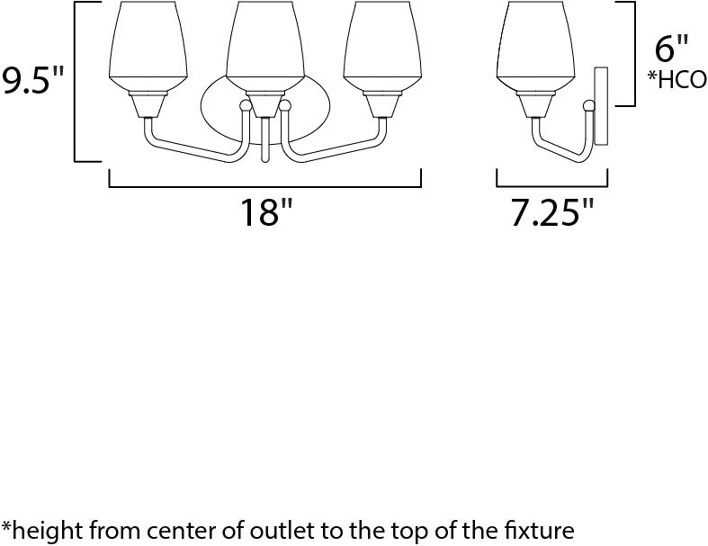 Maxim Goblet 3-Light Bath Vanity in Bronze / Antique Brass 26122CLBZAB