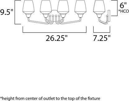 Maxim Goblet 4-Light Bath Vanity in Bronze / Antique Brass 26123CLBZAB