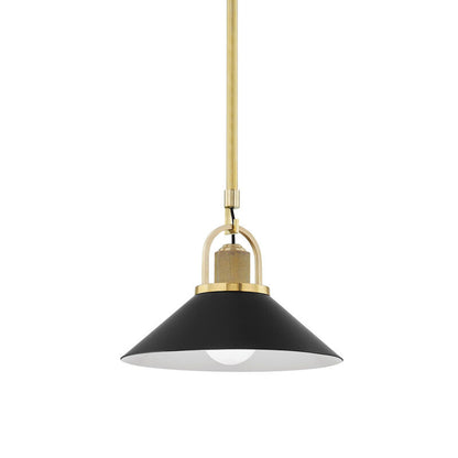 Hudson Valley Lighting Syosset Pendant in Aged Brass/black 2613-AGB/BK