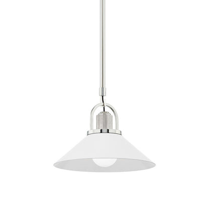 Hudson Valley Lighting Syosset Pendant in Polished Nickel/white 2613-PN/WH