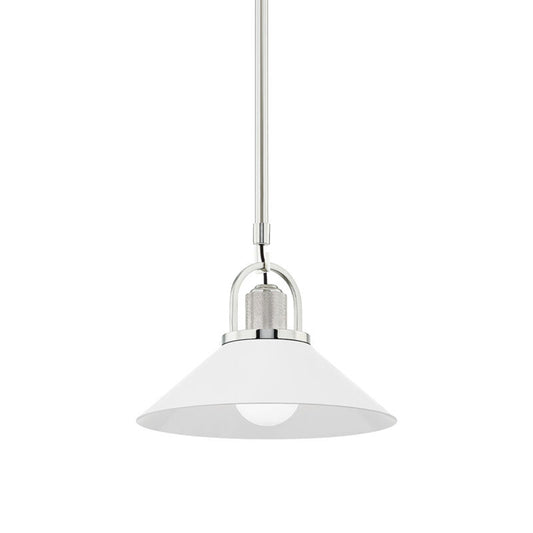 Hudson Valley Lighting Syosset Pendant in Polished Nickel/white 2613-PN/WH