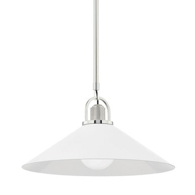 Hudson Valley Lighting Syosset Pendant in Polished Nickel/white 2620-PN/WH