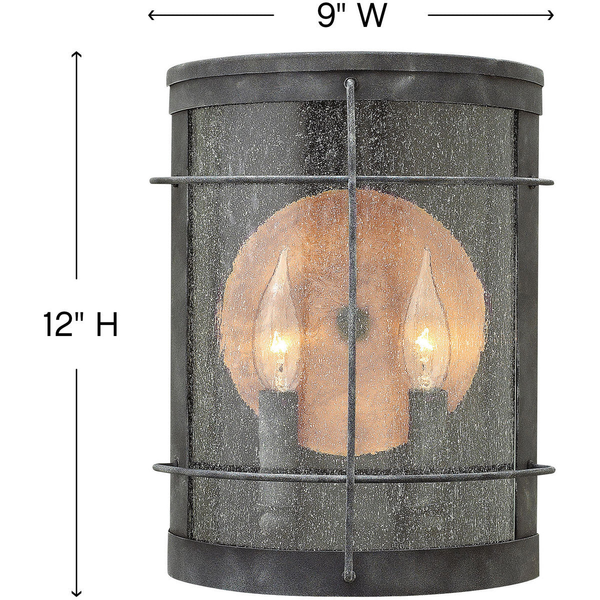 Hinkley Lighting Newport Medium Wall Mount Lantern Aged Zinc 2624DZ