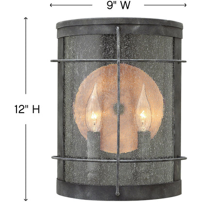 Hinkley Lighting Newport Medium Wall Mount Lantern Aged Zinc 2624DZ