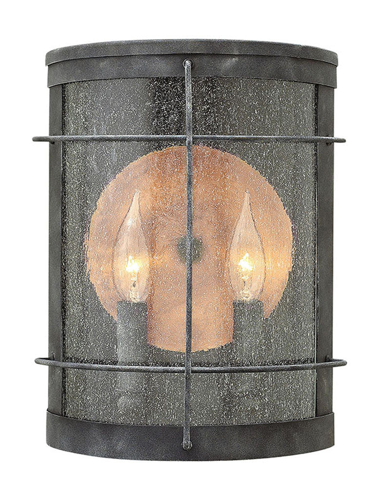 Hinkley Lighting Newport Medium Wall Mount Lantern Aged Zinc 2624DZ