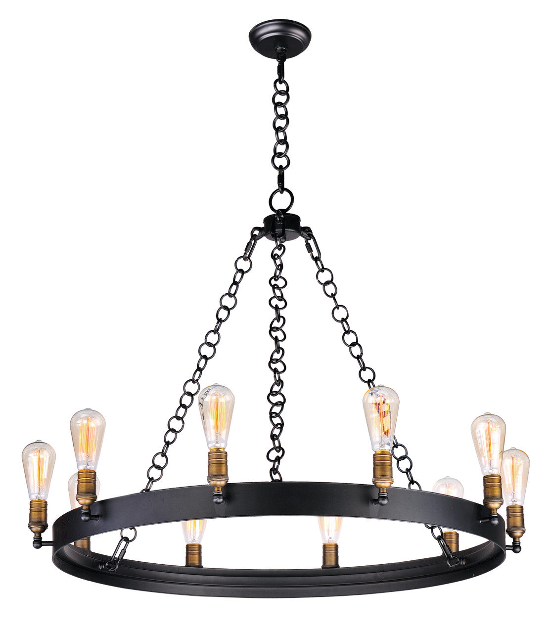 Maxim Noble 10-Light Chandelier w/Bulbs in Black / Natural Aged Brass 26275BKNAB/BUI