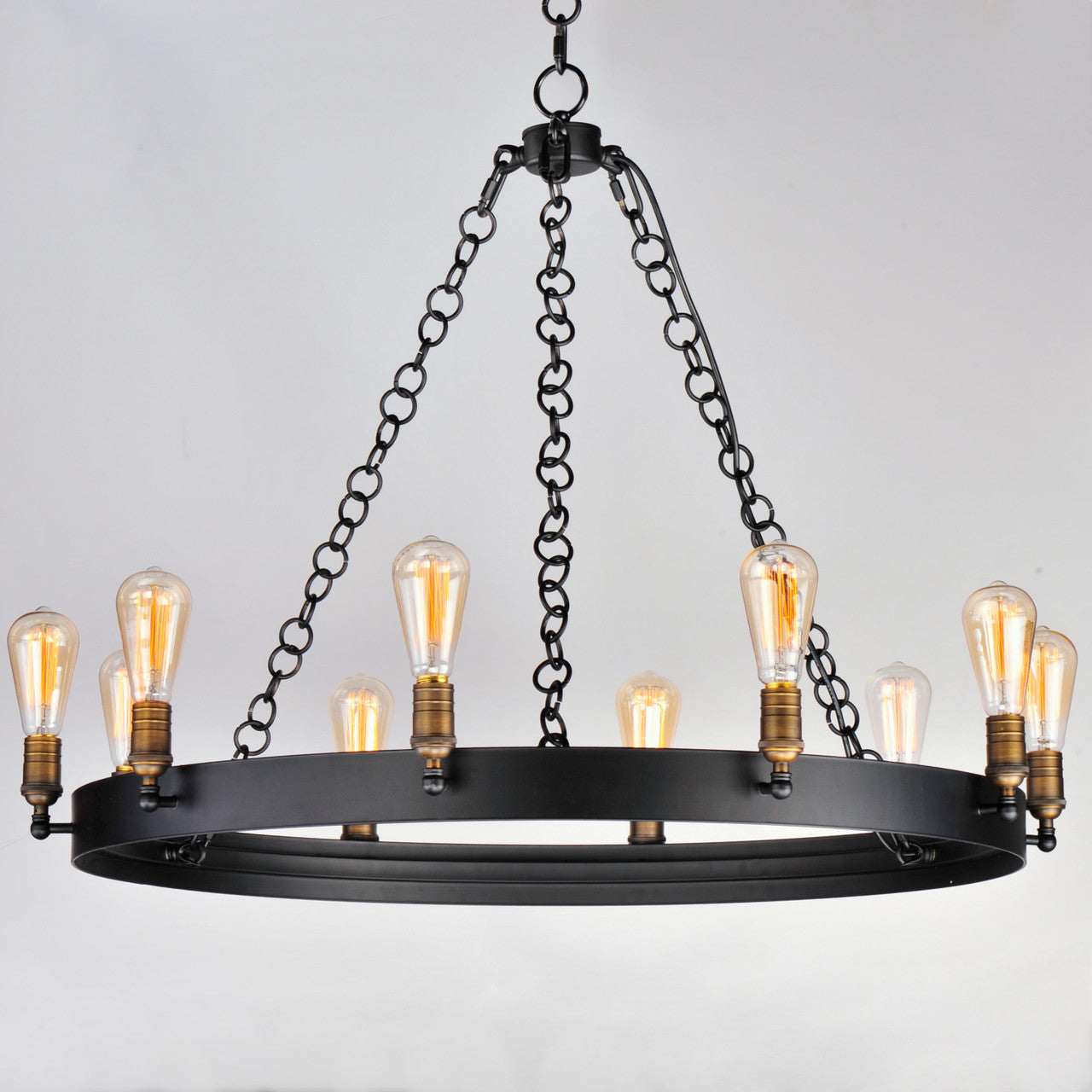 Maxim Noble 10-Light Chandelier in Black / Natural Aged Brass 26275BKNAB