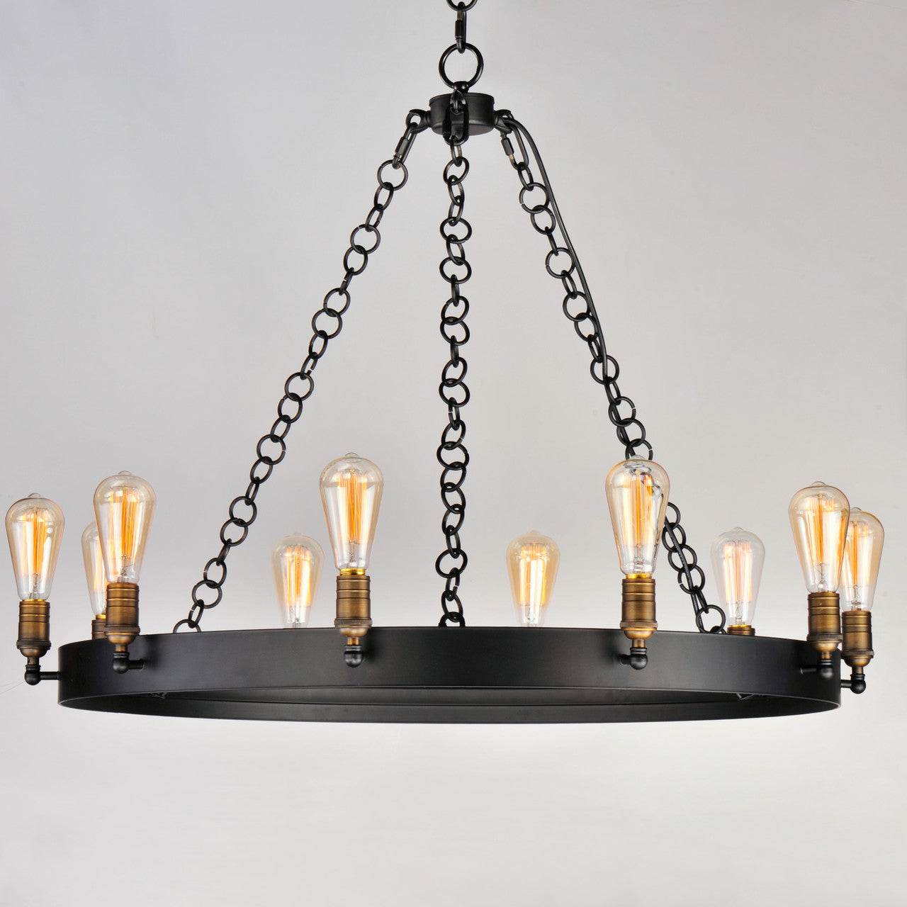 Maxim Noble 10-Light Chandelier in Black / Natural Aged Brass 26275BKNAB