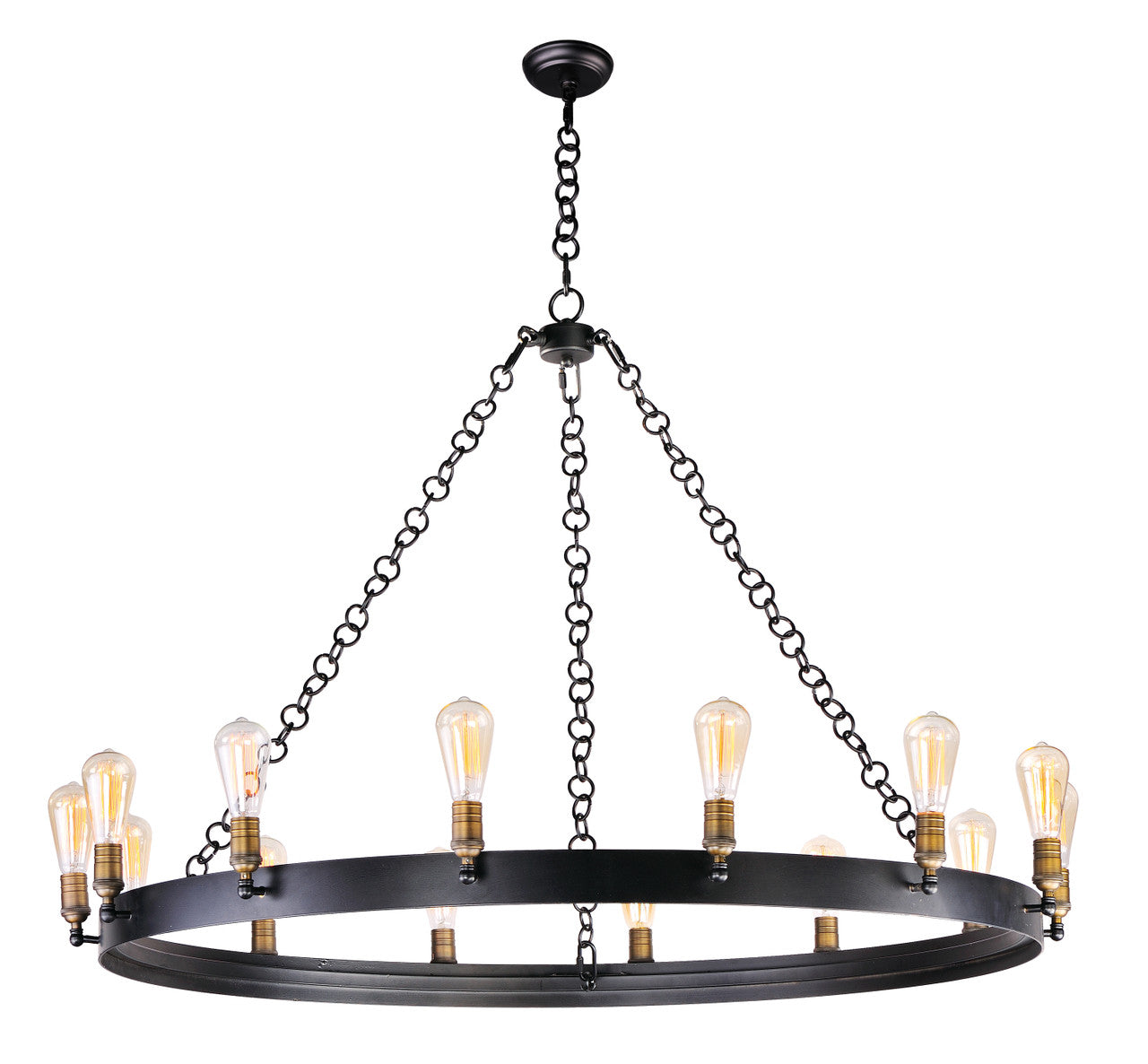 Maxim Noble 14-Light Chandelier w/Bulbs in Black / Natural Aged Brass 26276BKNAB/BUL