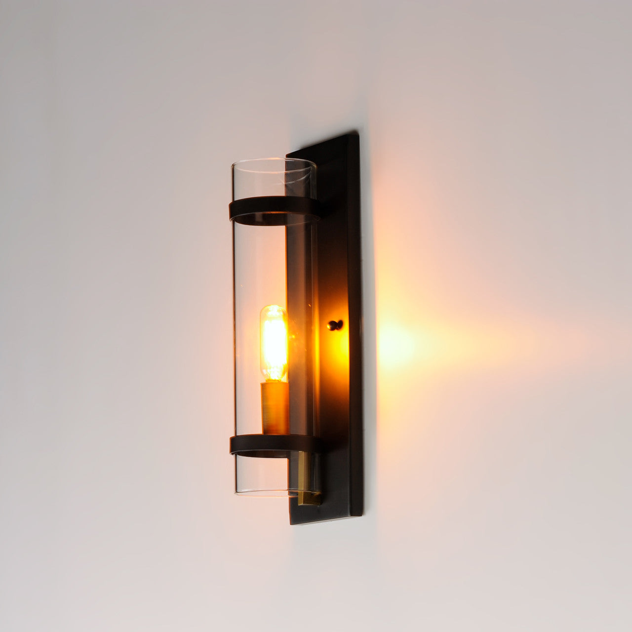 Maxim Capitol 1-Light Wall Sconce in Black / Antique Brass 2640BKAB