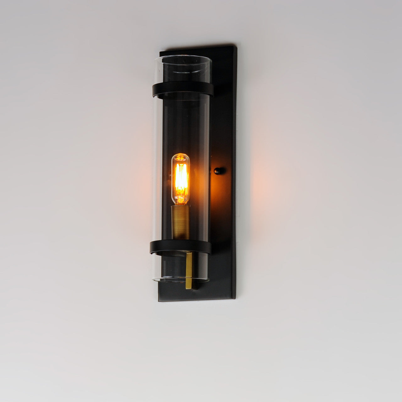 Maxim Capitol 1-Light Wall Sconce in Black / Antique Brass 2640BKAB