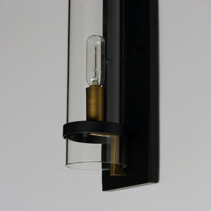 Maxim Capitol 1-Light Wall Sconce in Black / Antique Brass 2640BKAB