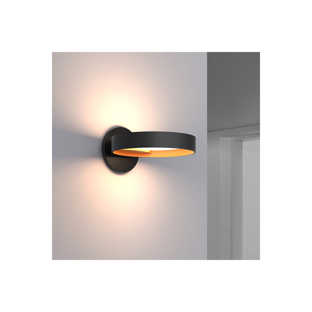 Sonneman Lighting Light Guide Ring Double LED Sconce in Satin Black 2651.25W