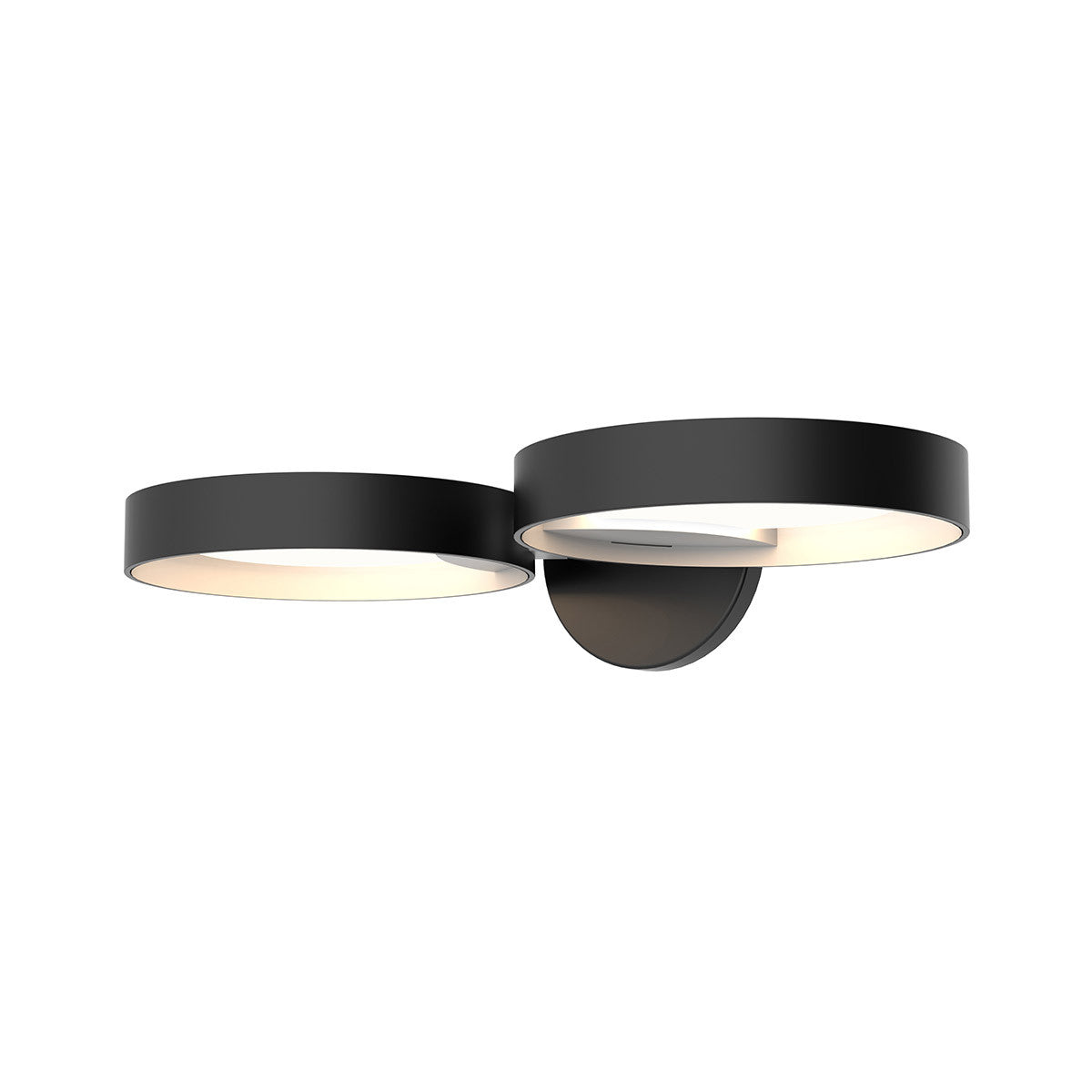 Sonneman Lighting Light Guide Ring Double LED Sconce in Satin Black 2651.25W