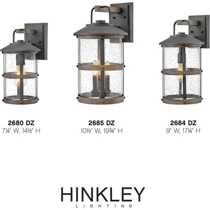 Hinkley Lighting Lakehouse Small Wall Mount Lantern Aged Zinc 2680DZ