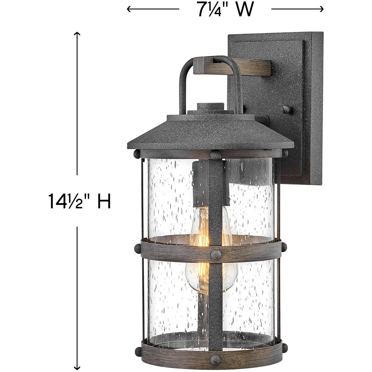 Hinkley Lighting Lakehouse Small Wall Mount Lantern Aged Zinc 2680DZ