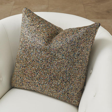 Global Views Multi Beaded Pillow-Gold 9.93206