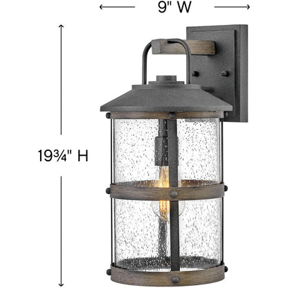 Hinkley Lighting Lakehouse Medium Wall Mount Lantern Aged Zinc 2684DZ