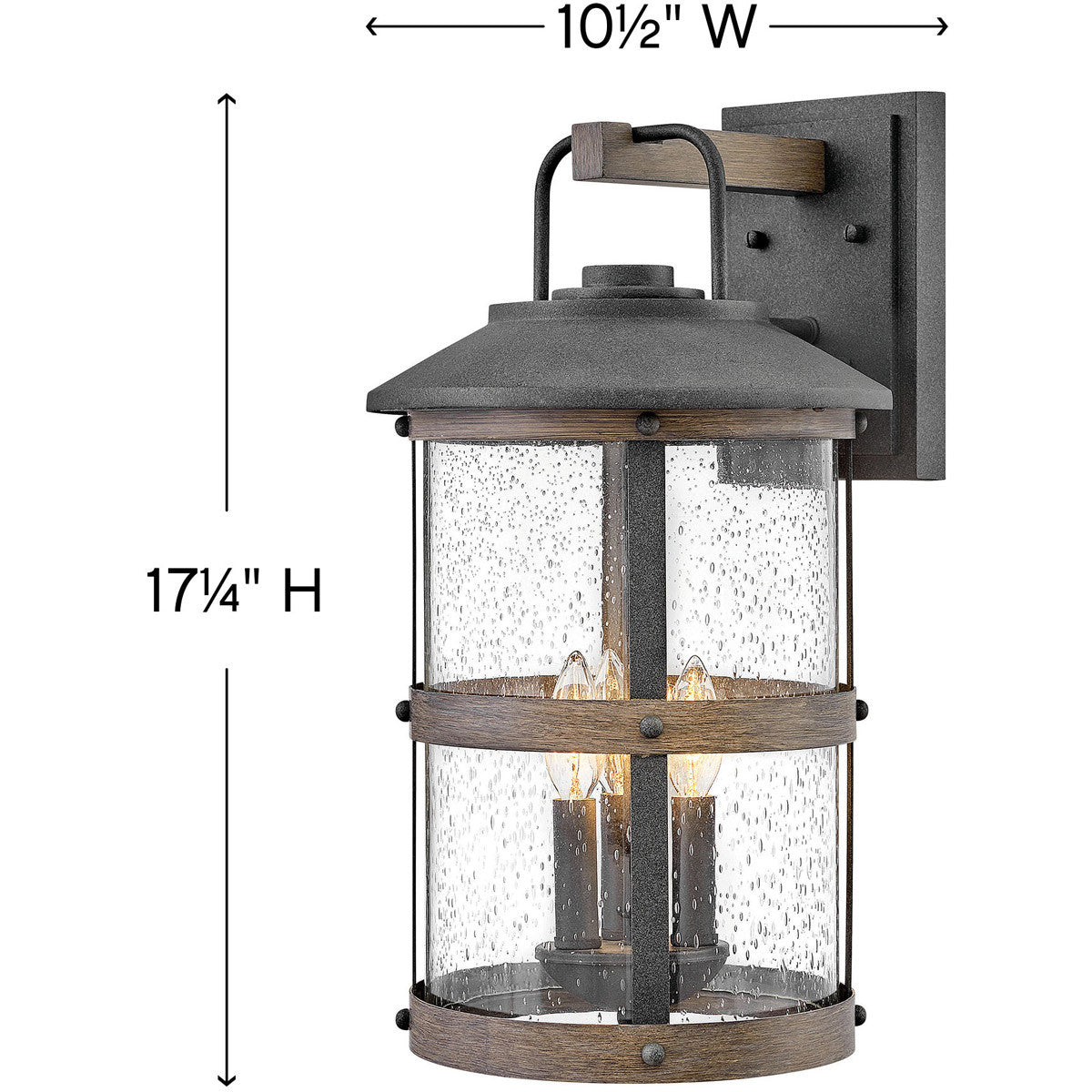 Hinkley Lighting Lakehouse Large Wall Mount Lantern Aged Zinc 2685DZ