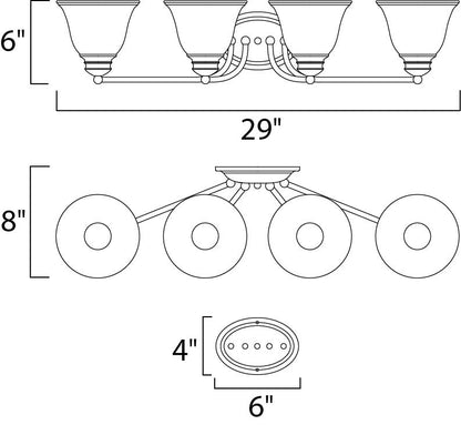 Maxim Malaga 4-Light Bath Vanity in Satin Nickel 2689FTSN