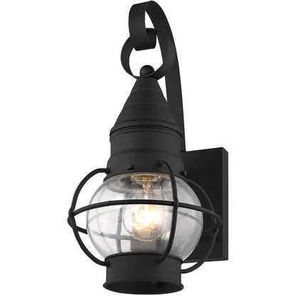 Livex Lighting Newburyport Collection 1 Light Black Outdoor Wall Lantern in Black 26900-04