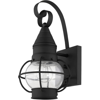 Livex Lighting Newburyport Collection 1 Light Black Outdoor Wall Lantern in Black 26900-04