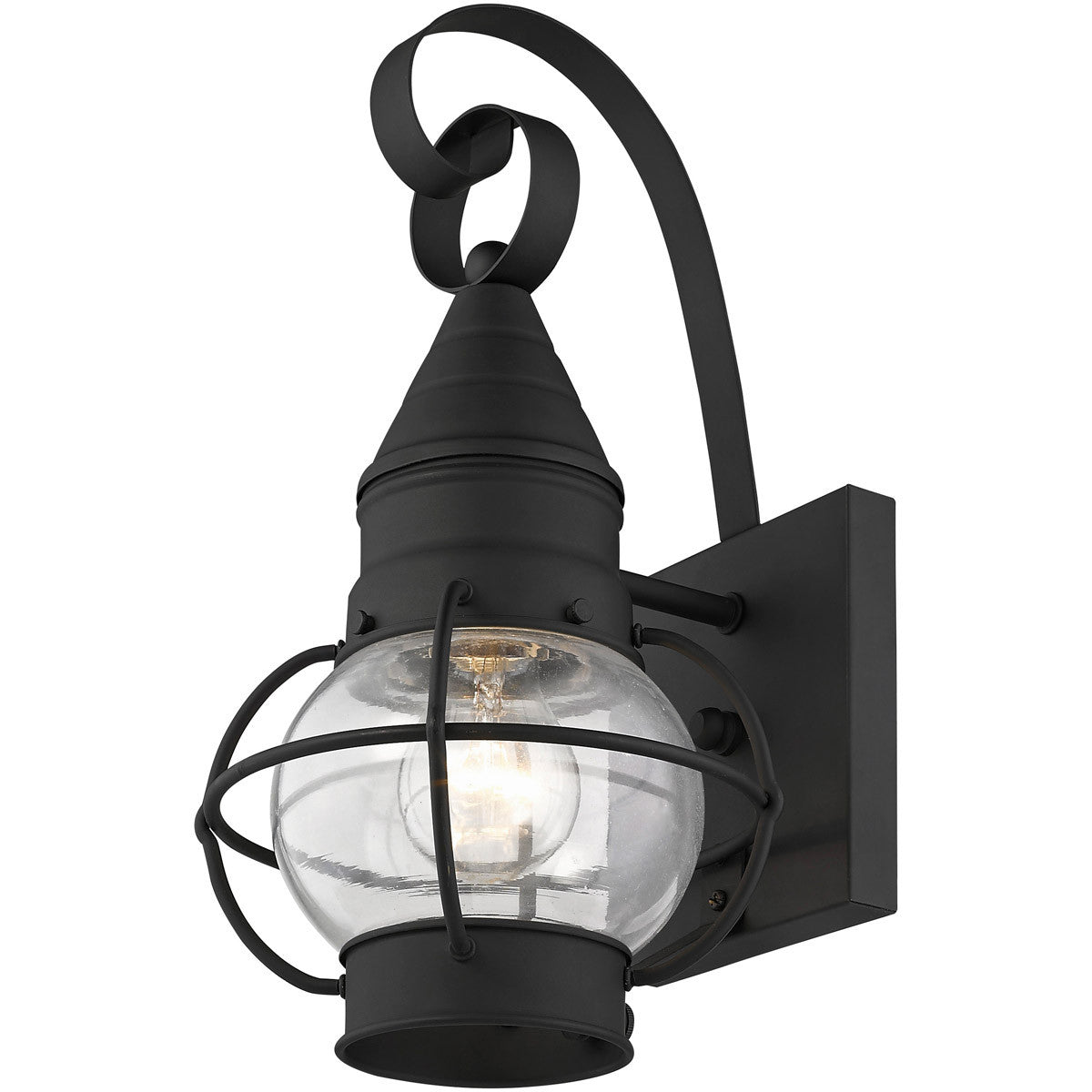 Livex Lighting Newburyport Collection 1 Light Black Outdoor Wall Lantern in Black 26900-04