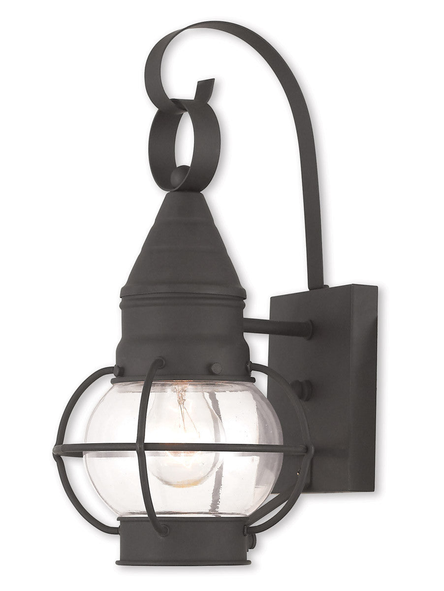 Livex Lighting Newburyport Collection 1 Light Black Outdoor Wall Lantern in Black 26900-04