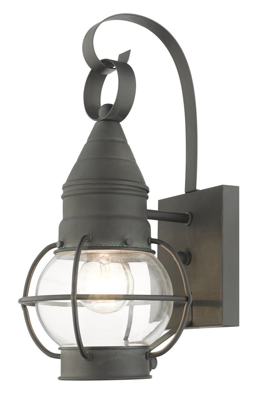 Livex Lighting Newburyport Collection  1 Light Charcoal Outdoor Wall Lantern in Charcoal 26900-61