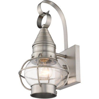 Livex Lighting Newburyport Collection 1 Light BN Outdoor Wall Lantern in Brushed Nickel 26900-91