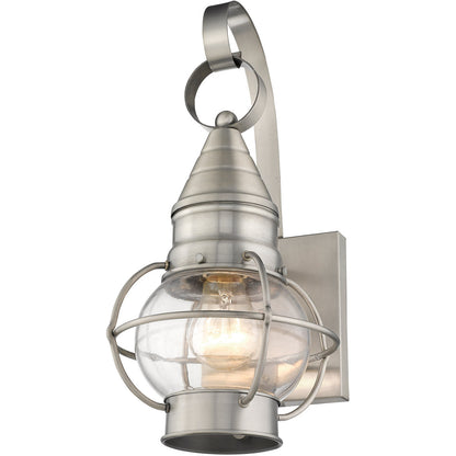 Livex Lighting Newburyport Collection 1 Light BN Outdoor Wall Lantern in Brushed Nickel 26900-91