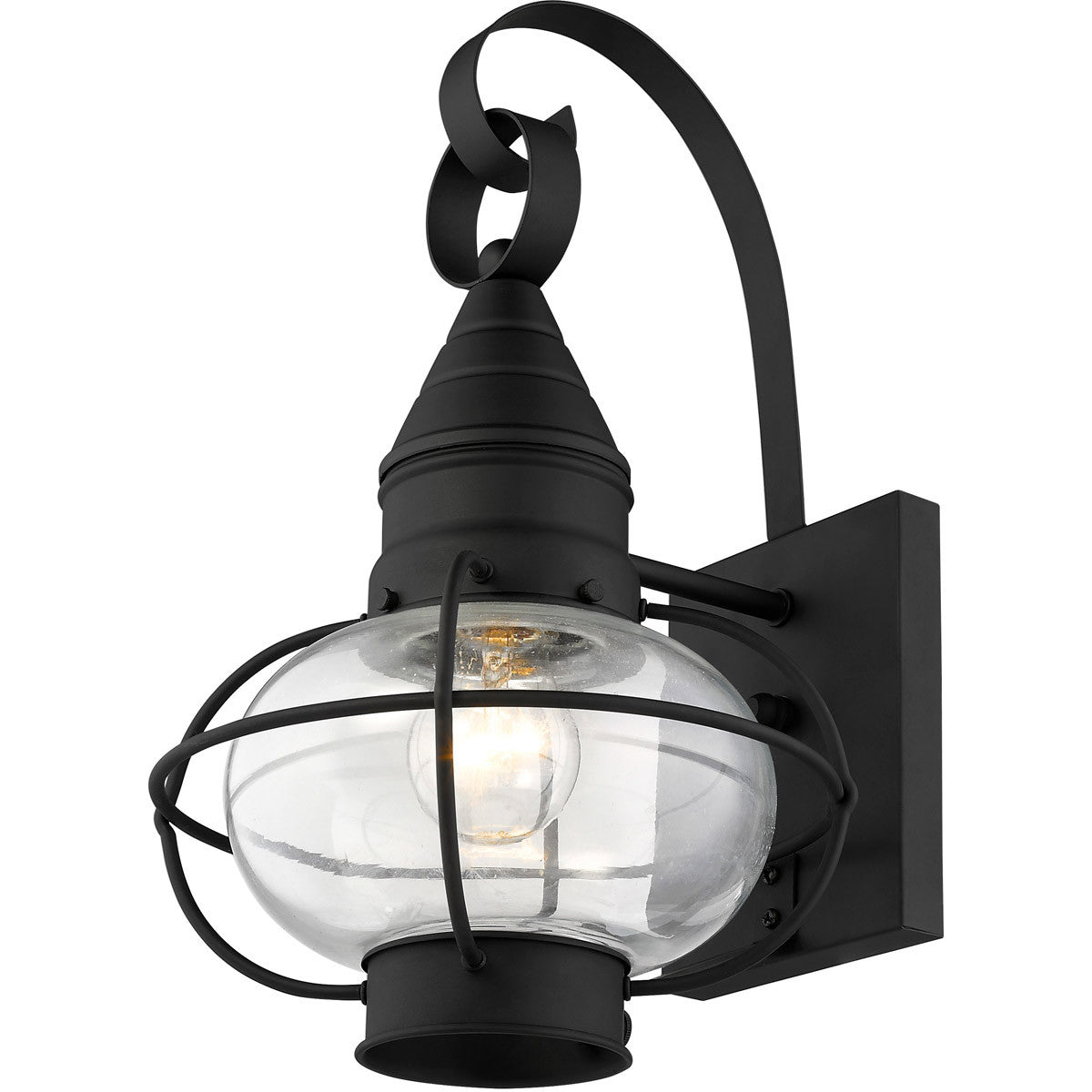 Livex Lighting Newburyport Collection 1 Light Black Outdoor Wall Lantern in Black 26901-04