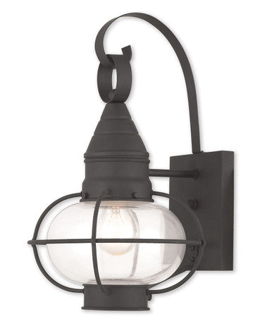 Livex Lighting Newburyport Collection 1 Light Black Outdoor Wall Lantern in Black 26901-04